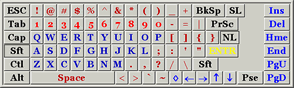 On-Screen keyboard for MicroSoft Win95, 98, Me, 2000, and XP