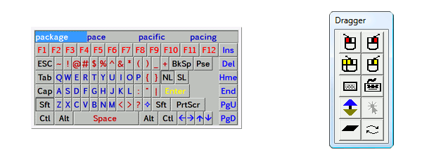 Screen shot of SofType and Dragger