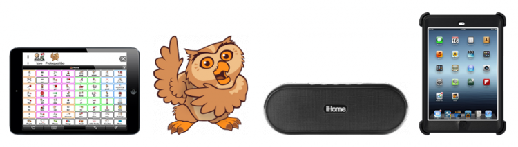iPad mini with iHome iDM12 Bluetooth Speaker and OtterBox Defender Case