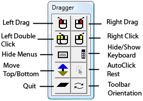 Dragger toolbar with button call-outs